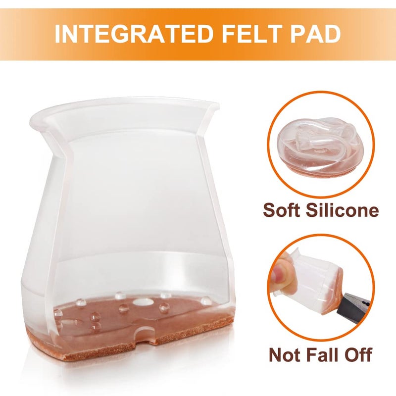 VIUME 32 Pcs Chair Leg Floor Protectors for Hardwood Floors Silicone Covers to Protect Wood Tile Floors Scratches Felt Pads Furniture Leg Caps Reduce Noise (Fit:0.9""-1.29"") - Image 2